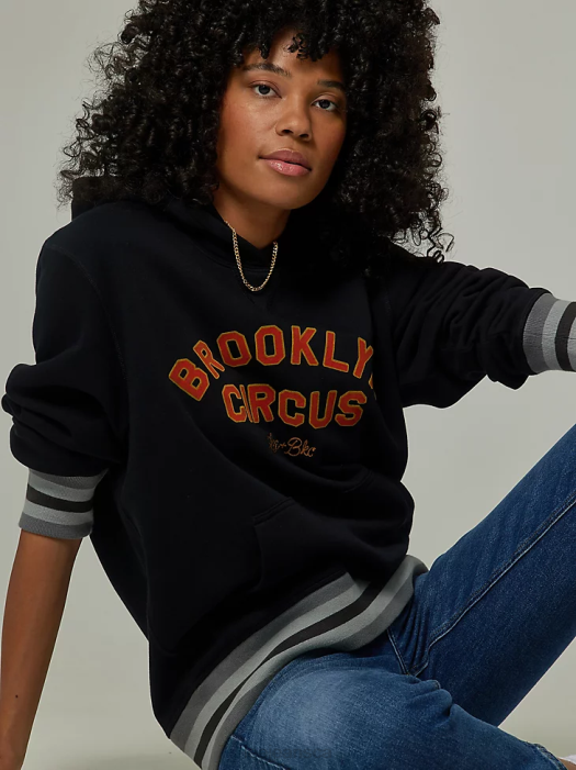Lee x The Brooklyn Circus Men Graphic Hoodie Black Clothing 480T958 - Image 2