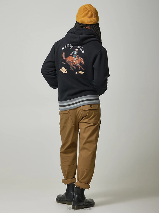 Lee x The Brooklyn Circus Men Graphic Hoodie Black Clothing 480T958 - Image 11
