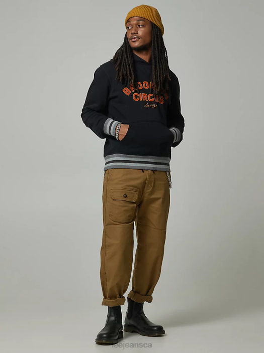Lee x The Brooklyn Circus Men Graphic Hoodie Black Clothing 480T958 - Image 5