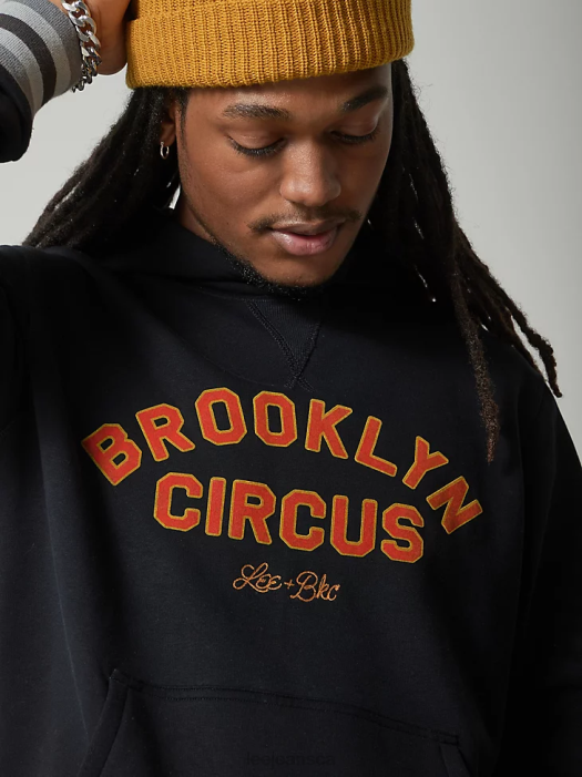 Lee x The Brooklyn Circus Men Graphic Hoodie Black Clothing 480T958 - Image 7