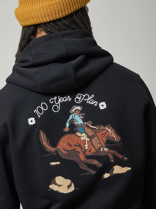 Lee x The Brooklyn Circus Men Graphic Hoodie Black Clothing 480T958 - Image 9