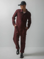 Lee x The Brooklyn Circus Men Herringbone Pleated Union-All Velvet Beet Clothing 480T1152