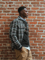 Lee x The Brooklyn Circus Men Quilted Working West Overshirt White Smoke/Union-All Black Clothing 480T938 - Image 2