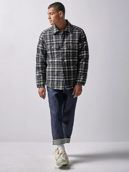 Lee x The Brooklyn Circus Men Quilted Working West Overshirt White Smoke/Union-All Black Clothing 480T938