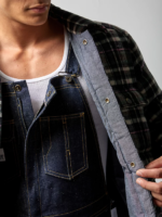Lee x The Brooklyn Circus Men Quilted Working West Overshirt White Smoke/Union-All Black Clothing 480T938 - Image 6