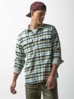 Lee x The Brooklyn Circus Men Working West Plaid Button Down Shirt Sea Glass Plaid Clothing 480T937