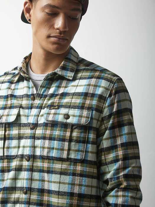 Lee x The Brooklyn Circus Men Working West Plaid Button Down Shirt Sea Glass Plaid Clothing 480T937 - Image 4