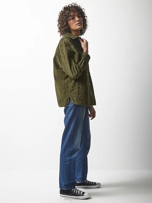 Lee x The Brooklyn Circus Women Corduroy Overshirt Kale Clothing 480T404 - Image 5